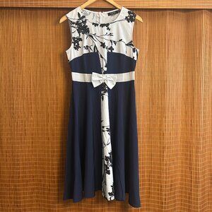 Fisoul Formal Navy, White and Floral Dress